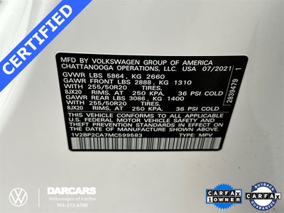 2021 Volkswagen Atlas 2.0T SEL